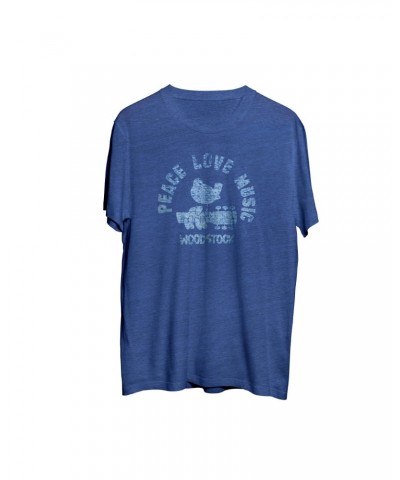 Woodstock Peace Love and Music Blue T-Shirt $4.88 Shirts