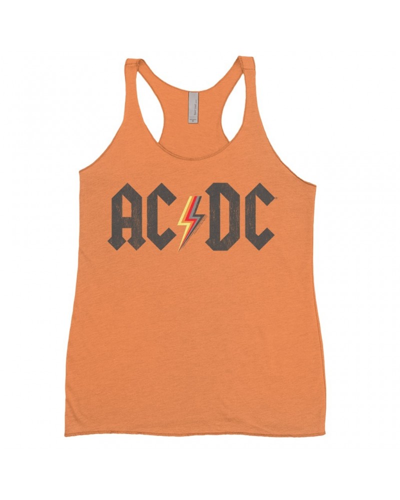 AC/DC Bold Colored Racerback Tank | Multi-Colored Logo Design Distressed Shirt $10.71 Shirts