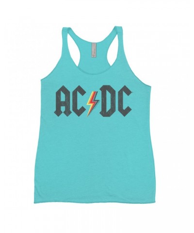 AC/DC Bold Colored Racerback Tank | Multi-Colored Logo Design Distressed Shirt $10.71 Shirts