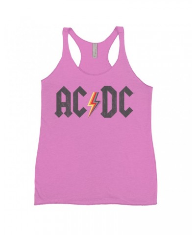 AC/DC Bold Colored Racerback Tank | Multi-Colored Logo Design Distressed Shirt $10.71 Shirts