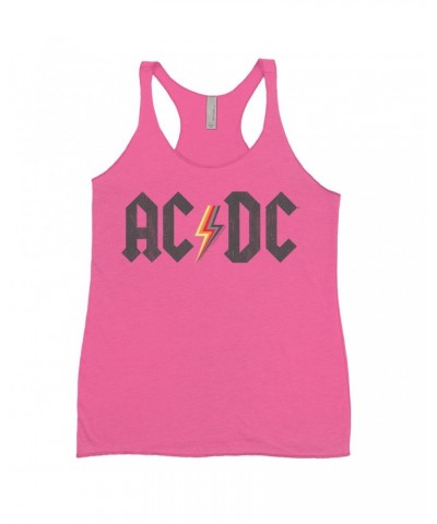 AC/DC Bold Colored Racerback Tank | Multi-Colored Logo Design Distressed Shirt $10.71 Shirts