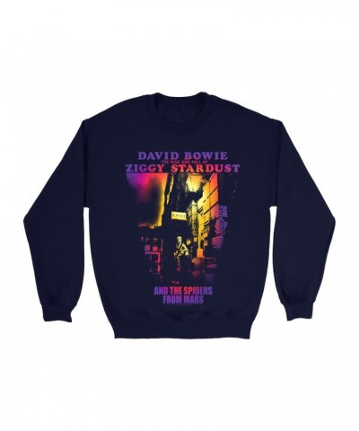 David Bowie Sweatshirt | Rainbow Ombre The Rise And Fall Of Ziggy Stardust Sweatshirt $15.38 Sweatshirts