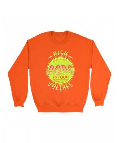 AC/DC Bright Colored Sweatshirt | Electric Green High Voltage Design Sweatshirt $12.93 Sweatshirts