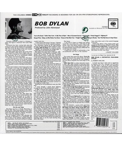 Bob Dylan LP - Bob Dylan (stereo) (incl. mp3) (180g) (Vinyl) $18.14 Vinyl