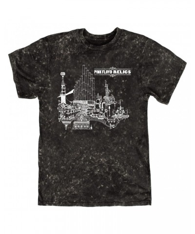 Pink Floyd T-shirt | Relics White Album Design Mineral Wash Shirt $11.08 Shirts