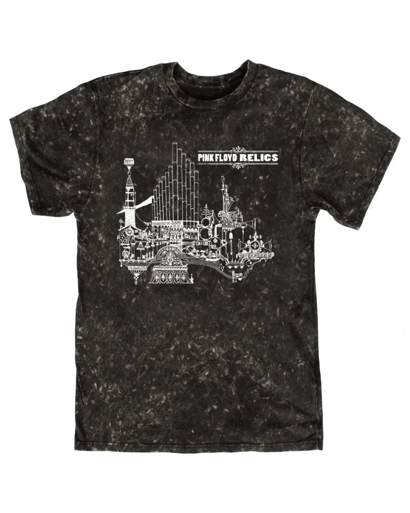 Pink Floyd T-shirt | Relics White Album Design Mineral Wash Shirt $11.08 Shirts