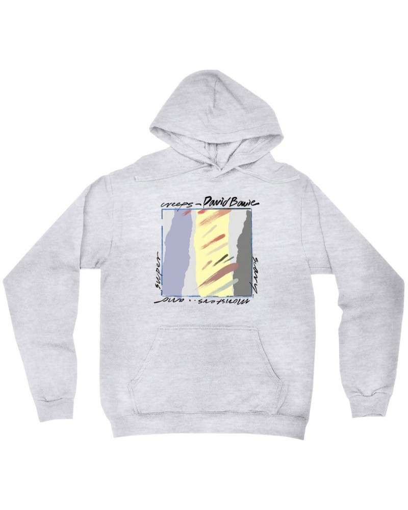 David Bowie Hoodie | Neutral Tone Scary Monsters Album Design Hoodie $17.18 Sweatshirts