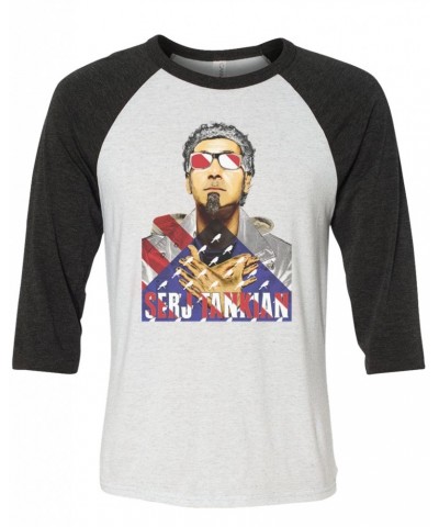 Serj Tankian Men's | Patriotic | 3/4 Sleeve Baseball Tee $10.80 Shirts