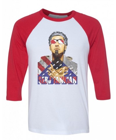 Serj Tankian Men's | Patriotic | 3/4 Sleeve Baseball Tee $10.80 Shirts