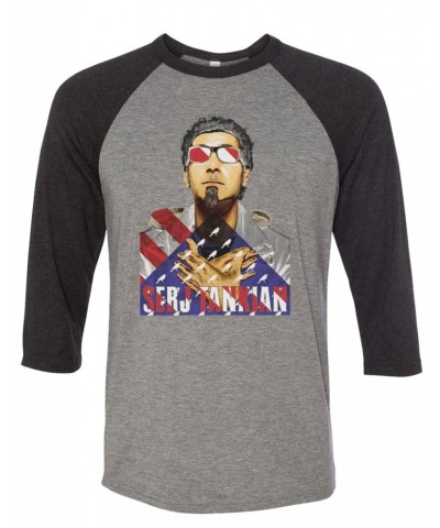 Serj Tankian Men's | Patriotic | 3/4 Sleeve Baseball Tee $10.80 Shirts