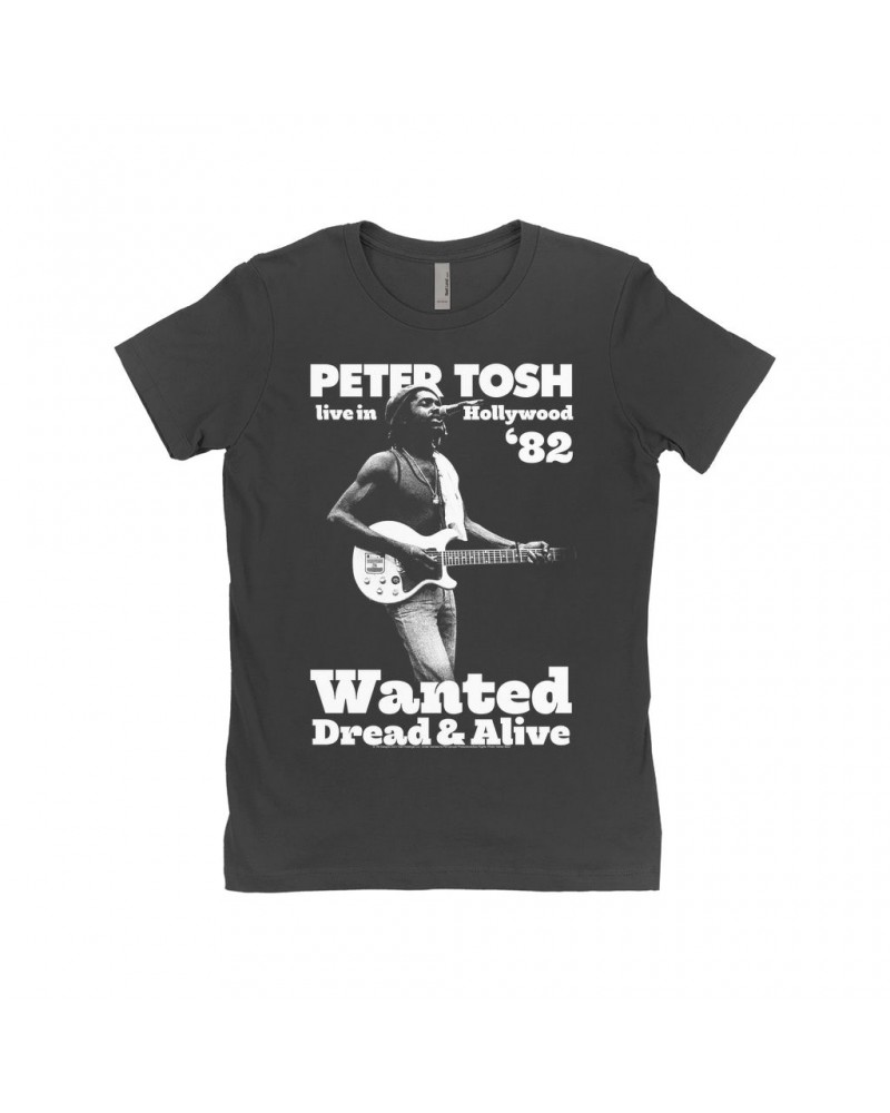 Peter Tosh Ladies' Boyfriend T-Shirt | Live In Hollywood '82 Shirt $8.73 Shirts