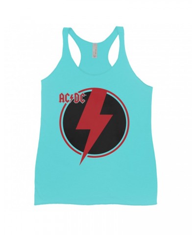 AC/DC Ladies' Tank Top | Black Red Bolt Shirt $13.03 Shirts