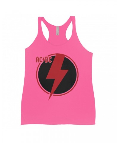 AC/DC Ladies' Tank Top | Black Red Bolt Shirt $13.03 Shirts