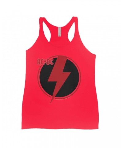 AC/DC Ladies' Tank Top | Black Red Bolt Shirt $13.03 Shirts