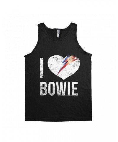 David Bowie Unisex Tank Top | I Heart Bowie Distressed Shirt $9.23 Shirts