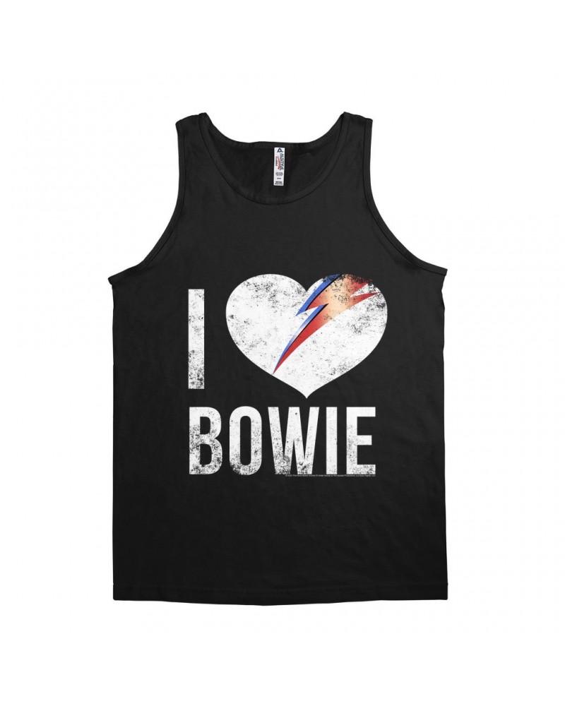 David Bowie Unisex Tank Top | I Heart Bowie Distressed Shirt $9.23 Shirts