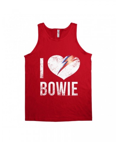 David Bowie Unisex Tank Top | I Heart Bowie Distressed Shirt $9.23 Shirts