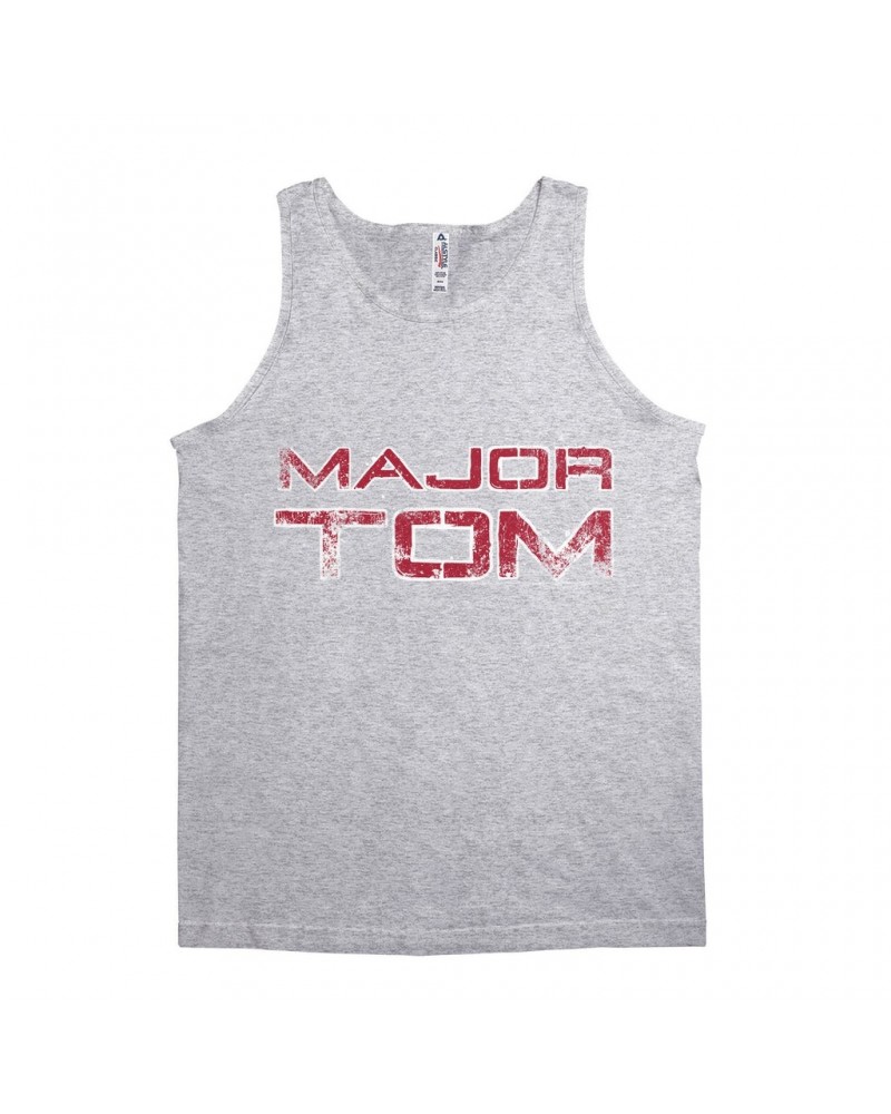 David Bowie Unisex Tank Top | Major Tom White Design Distressed Shirt $7.73 Shirts