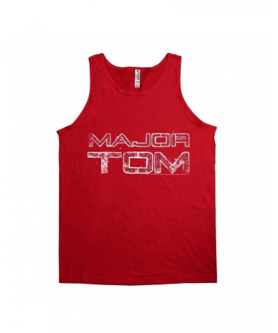 David Bowie Unisex Tank Top | Major Tom White Design Distressed Shirt $7.73 Shirts