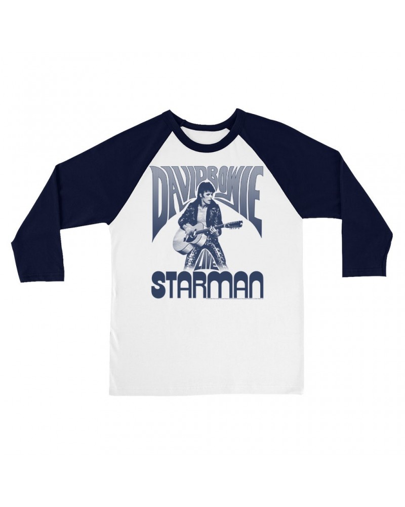 David Bowie 3/4 Sleeve Baseball Tee | Starman Live Shirt $9.58 Shirts