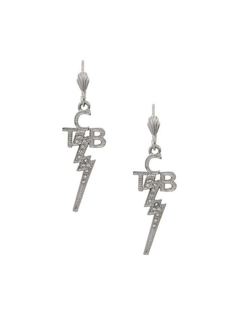 Elvis Presley Lowell Hays Sterling Silver Plated Crystal TCB Earrings $32.40 Accessories