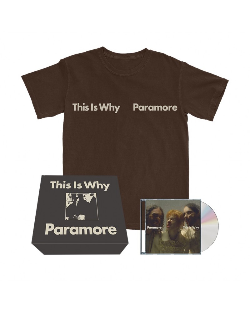 Paramore This Is Why Brown T-Shirt CD Boxset $17.50 CD