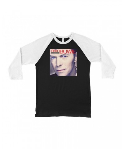 David Bowie 3/4 Sleeve Baseball Tee | Black Tie White Noise Album Cover Shirt $9.58 Shirts