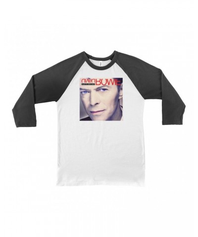 David Bowie 3/4 Sleeve Baseball Tee | Black Tie White Noise Album Cover Shirt $9.58 Shirts