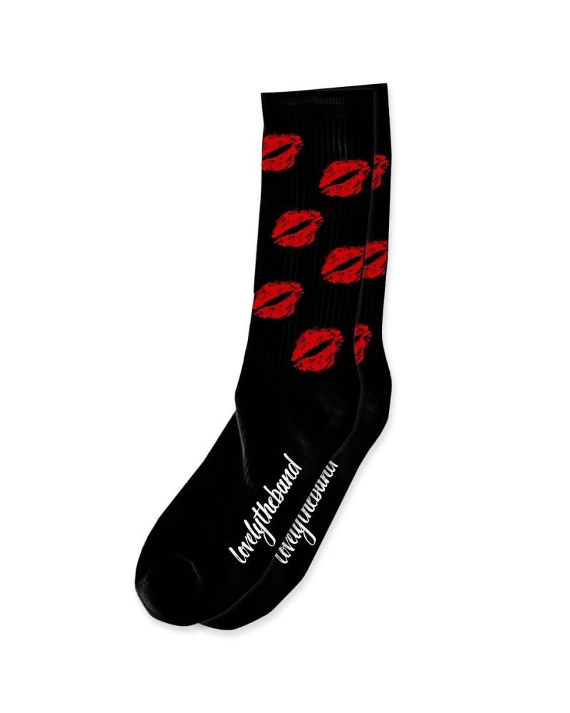 lovelytheband lips socks - black $7.50 Footware