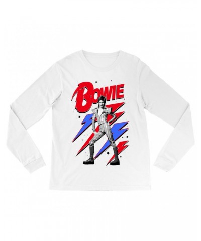 David Bowie Long Sleeve Shirt | Bolts Stars and Ziggy Stardust Shirt $13.48 Shirts