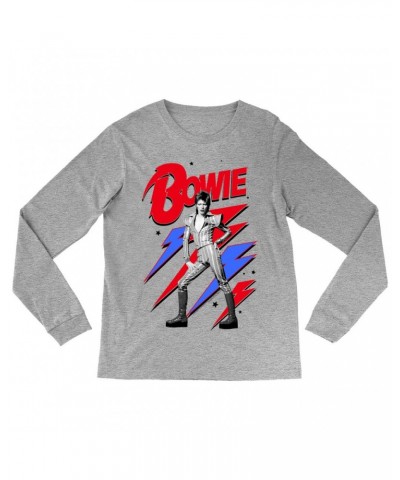 David Bowie Long Sleeve Shirt | Bolts Stars and Ziggy Stardust Shirt $13.48 Shirts