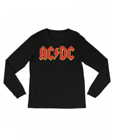 AC/DC Long Sleeve Shirt | Classic Red Yellow Logo Shirt $10.78 Shirts