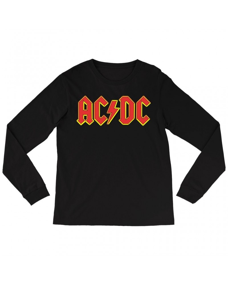 AC/DC Long Sleeve Shirt | Classic Red Yellow Logo Shirt $10.78 Shirts