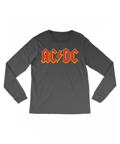 AC/DC Long Sleeve Shirt | Classic Red Yellow Logo Shirt $10.78 Shirts