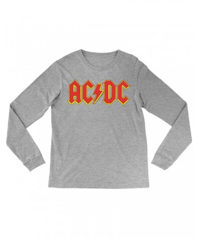 AC/DC Long Sleeve Shirt | Classic Red Yellow Logo Shirt $10.78 Shirts