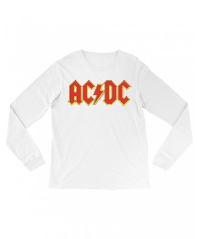 AC/DC Long Sleeve Shirt | Classic Red Yellow Logo Shirt $10.78 Shirts