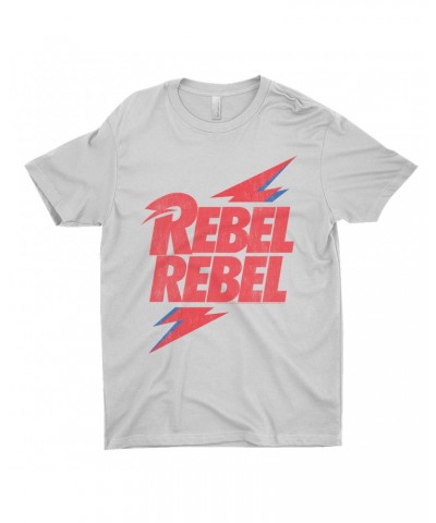 David Bowie T-Shirt | Rebel Rebel Lightning Bolt Distressed Shirt $10.23 Shirts