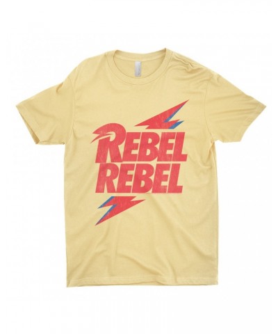 David Bowie T-Shirt | Rebel Rebel Lightning Bolt Distressed Shirt $10.23 Shirts