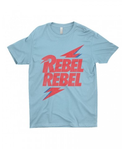 David Bowie T-Shirt | Rebel Rebel Lightning Bolt Distressed Shirt $10.23 Shirts