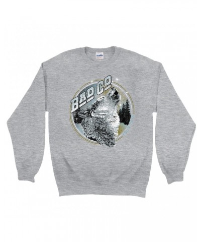 Bad Company Sweatshirt | Wolf Pack Tour 1976 Distressed Sweatshirt $11.53 Sweatshirts