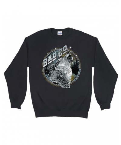 Bad Company Sweatshirt | Wolf Pack Tour 1976 Distressed Sweatshirt $11.53 Sweatshirts