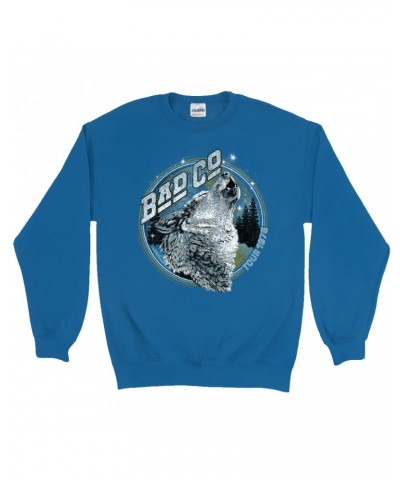 Bad Company Sweatshirt | Wolf Pack Tour 1976 Distressed Sweatshirt $11.53 Sweatshirts