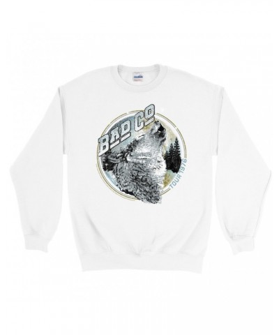 Bad Company Sweatshirt | Wolf Pack Tour 1976 Distressed Sweatshirt $11.53 Sweatshirts