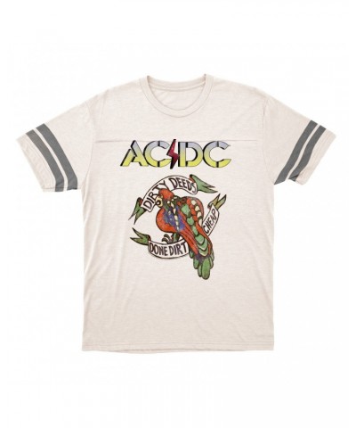 AC/DC T-Shirt | Dirty Deeds Done Dirt Cheap Tattoo Design Football Shirt $15.49 Shirts