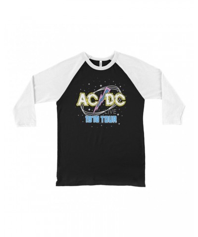 AC/DC 3/4 Sleeve Baseball Tee | LIVE 1978 Tour Design Shirt $14.38 Shirts