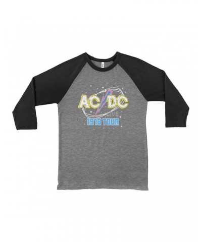 AC/DC 3/4 Sleeve Baseball Tee | LIVE 1978 Tour Design Shirt $14.38 Shirts