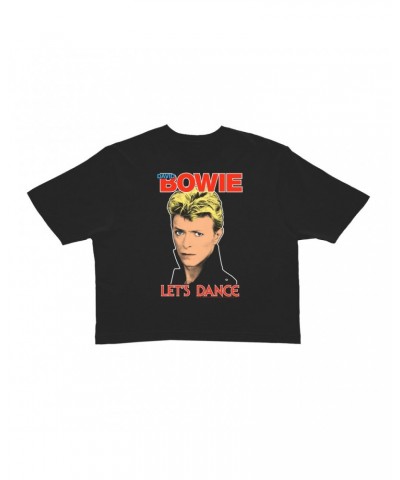 David Bowie Ladies' Crop Tee | Let's Dance Classic Crop T-shirt $9.70 Shirts