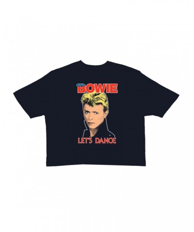 David Bowie Ladies' Crop Tee | Let's Dance Classic Crop T-shirt $9.70 Shirts