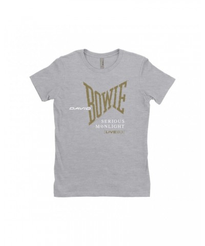 David Bowie Ladies' Boyfriend T-Shirt | 1983 Serious Moonlight Tour Logo Shirt $8.73 Shirts