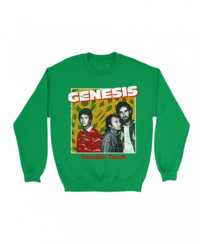 Genesis Bright Colored Sweatshirt | Invisible Touch Throwback Poster Distressed Sweatshirt $17.13 Sweatshirts